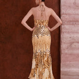 Amysaint Oberto Cavalli Cheetah Print Maxi Dress