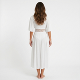 Women's Cover-Up Tie Waist Maxi Dress - Breathable Weave
