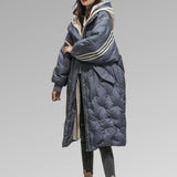 Women's Long Slim-Fit Padded Puffer Winter Jacket