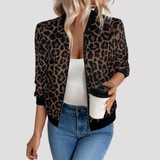 Women's Metallic Zip Up Bomber Jacket