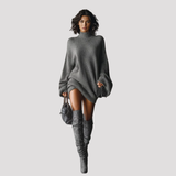 Women's Oversized Turtleneck Knit Dress