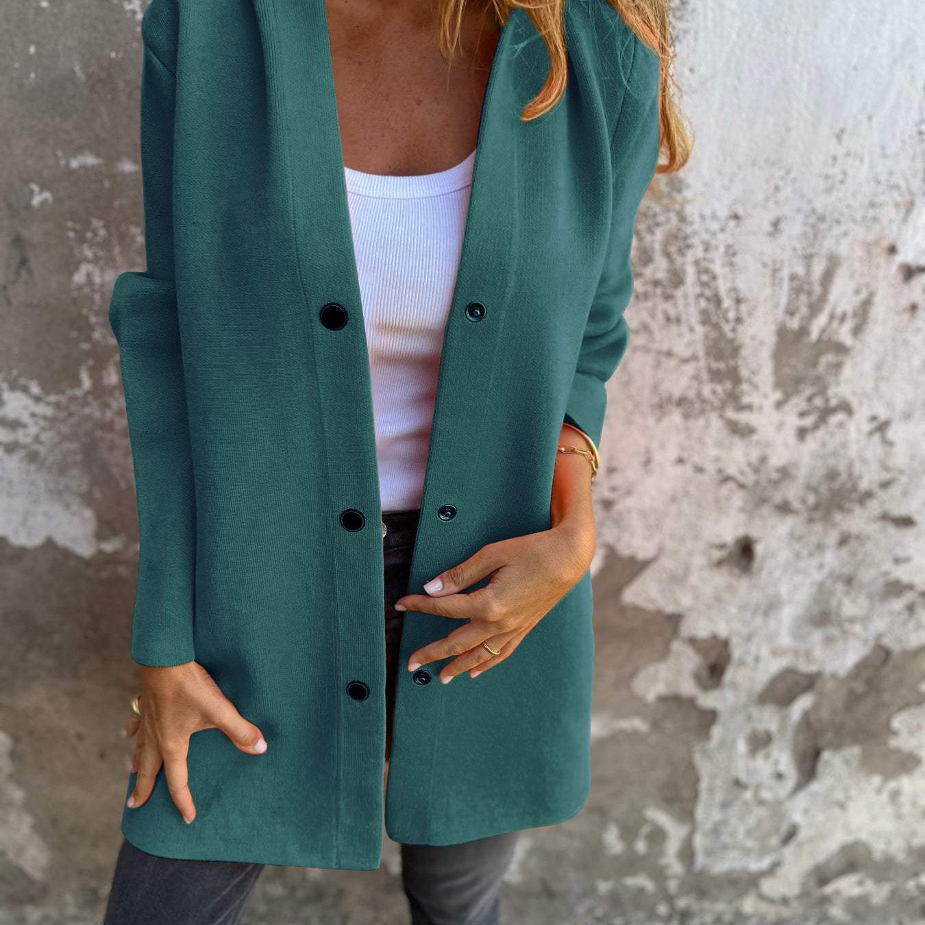 Knitted Hooded Cardigan for Women