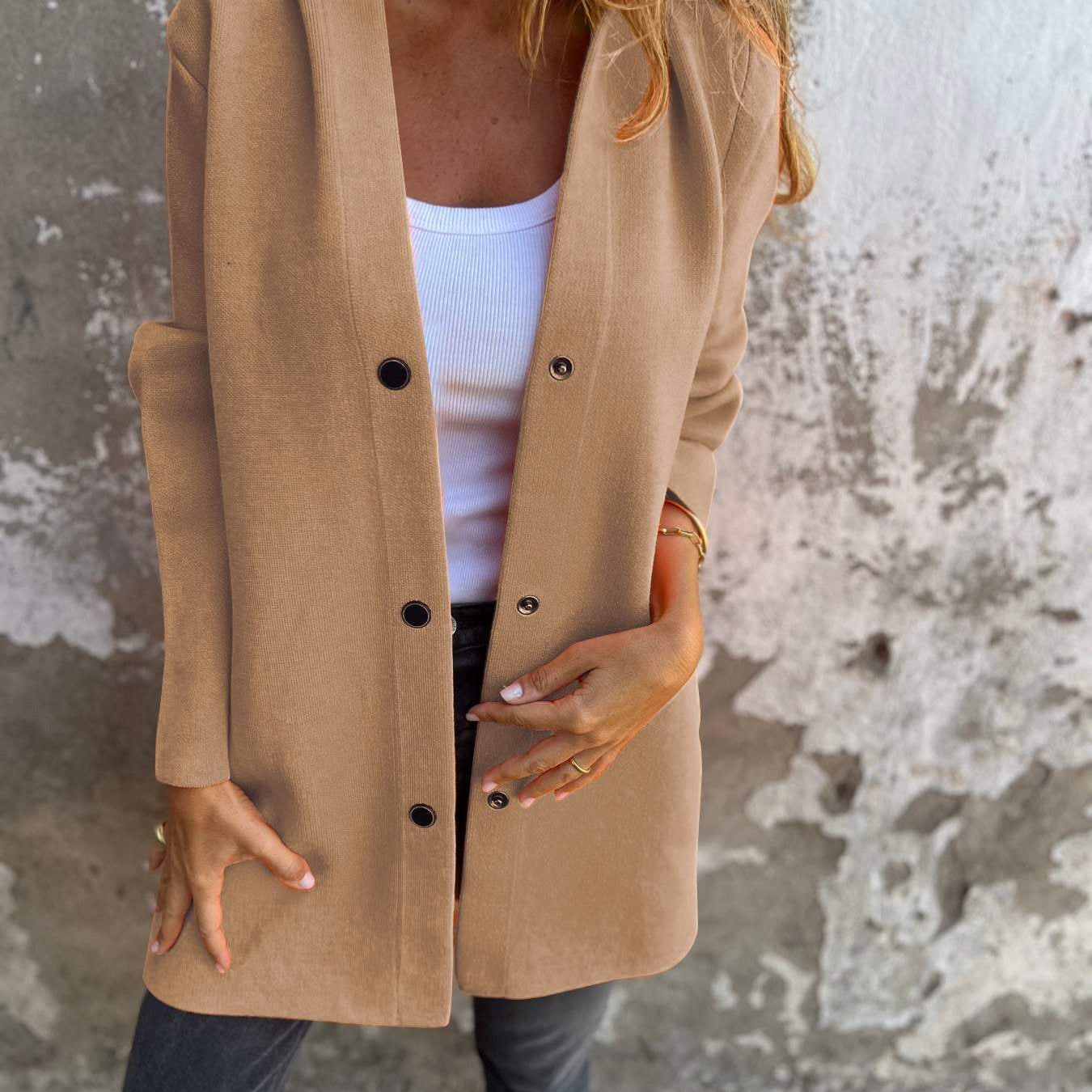 Knitted Hooded Cardigan for Women