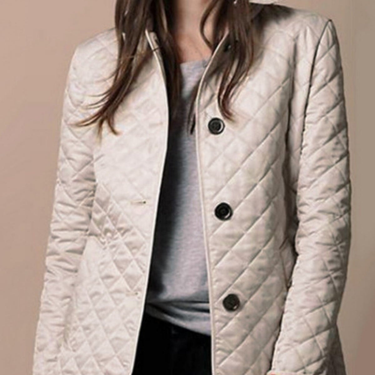 Quilted Button-Front Jacket for Women