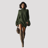 Women's Oversized Turtleneck Knit Dress