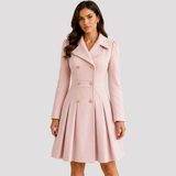 Tailored Double Breasted Long Sleeve Coat Dress