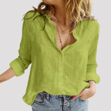 Women's Relaxed Fit Button Front Linen Shirt