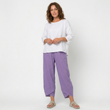 Women’s High-Waisted Tulip Hem Trousers - Lightweight Linen
