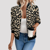 Women's Metallic Zip Up Bomber Jacket