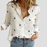 Women's Relaxed Fit Button Front Linen Shirt
