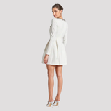 Square Neck Velvet Mini Dress with Crystal Trim