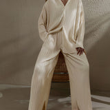 Pleated Relaxed Fit Two-Piece Set