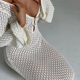 Knit Button Front Maxi Dress – Long Sleeve Elegant Lounge Dress