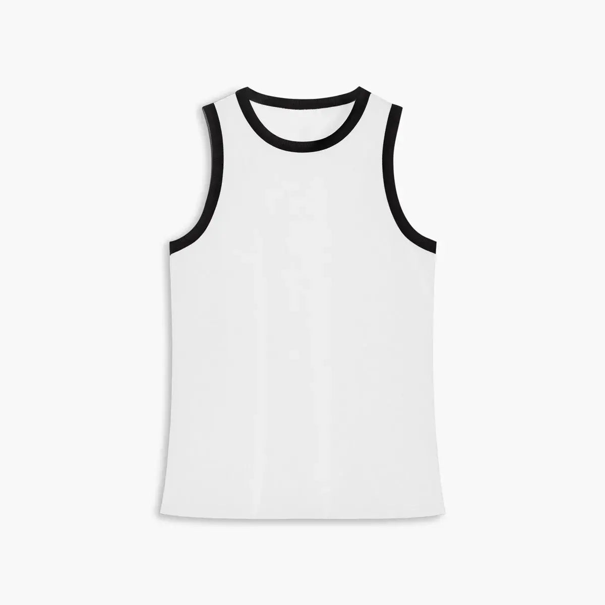 Sleeveless Contrast Trim Knit Tank Top