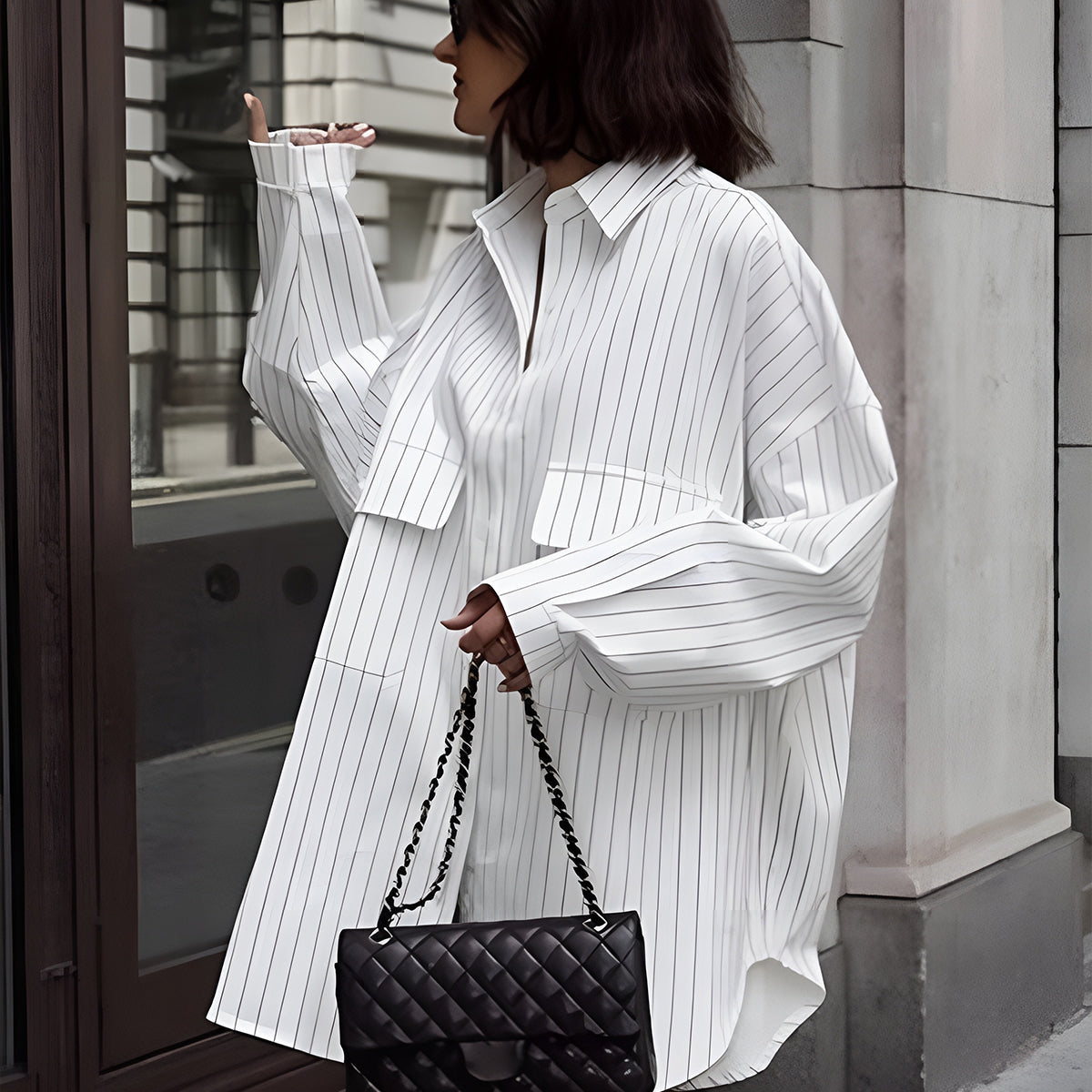 Oversized Striped Shirt Dress for Effortless Chic Style