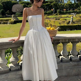 Strapless Pleated Maxi Dress – Elegant Flowy Summer Gown