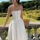Strapless Pleated Maxi Dress – Elegant Flowy Summer Gown