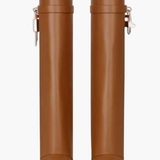 Sculptural Black Wedge Knee-High Boots in Glossy Finish