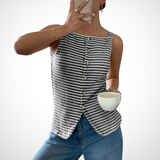 Amysaint | Classy Button Front Sleeveless Tank Top