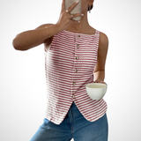 Amysaint | Classy Button Front Sleeveless Tank Top