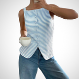 Amysaint | Classy Button Front Sleeveless Tank Top