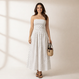 Amysaint Strapless polka dot dress