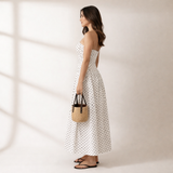 Amysaint Strapless polka dot dress
