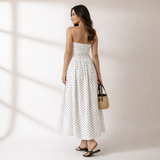 Amysaint Strapless polka dot dress