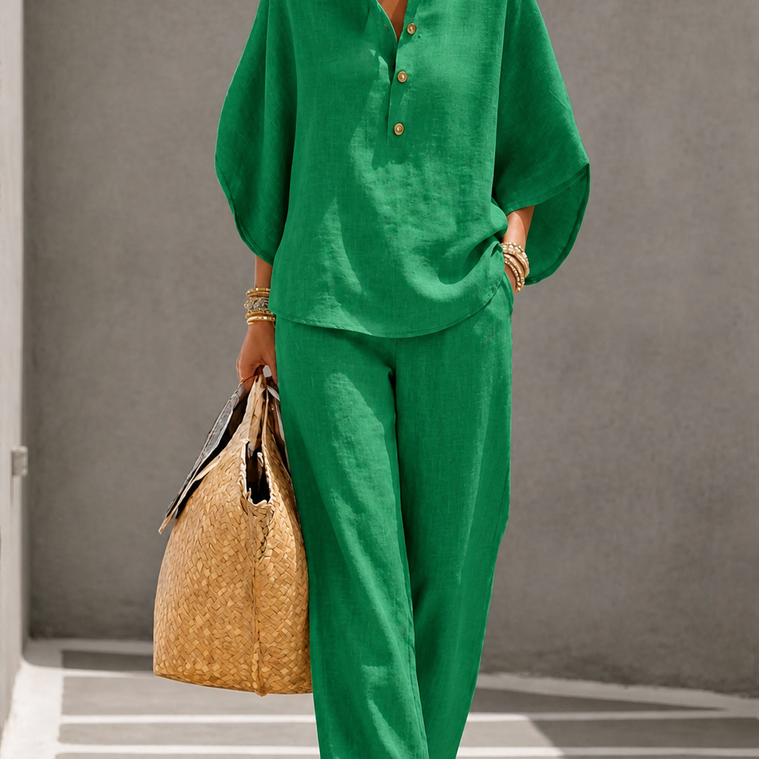 Relaxed Two-Piece Palazzo Set for Women
