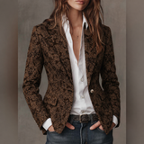 Women’s Paisley Jacquard Fitted Blazer