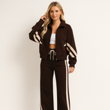 Women’s Tracksuit Set – Wide Leg Pants & Zip Jacket