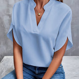 V Neck Relaxed Blouse for Effortless Everyday Style