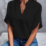 V Neck Relaxed Blouse for Effortless Everyday Style