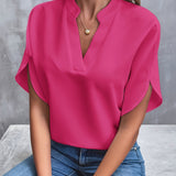 V Neck Relaxed Blouse for Effortless Everyday Style