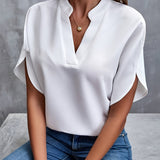 V Neck Relaxed Blouse for Effortless Everyday Style