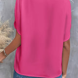V Neck Relaxed Blouse for Effortless Everyday Style