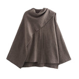Ladies Draped Knit Poncho