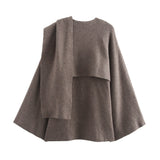 Ladies Draped Knit Poncho