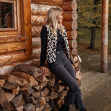 Ladies Leopard Print Teddy Gilet