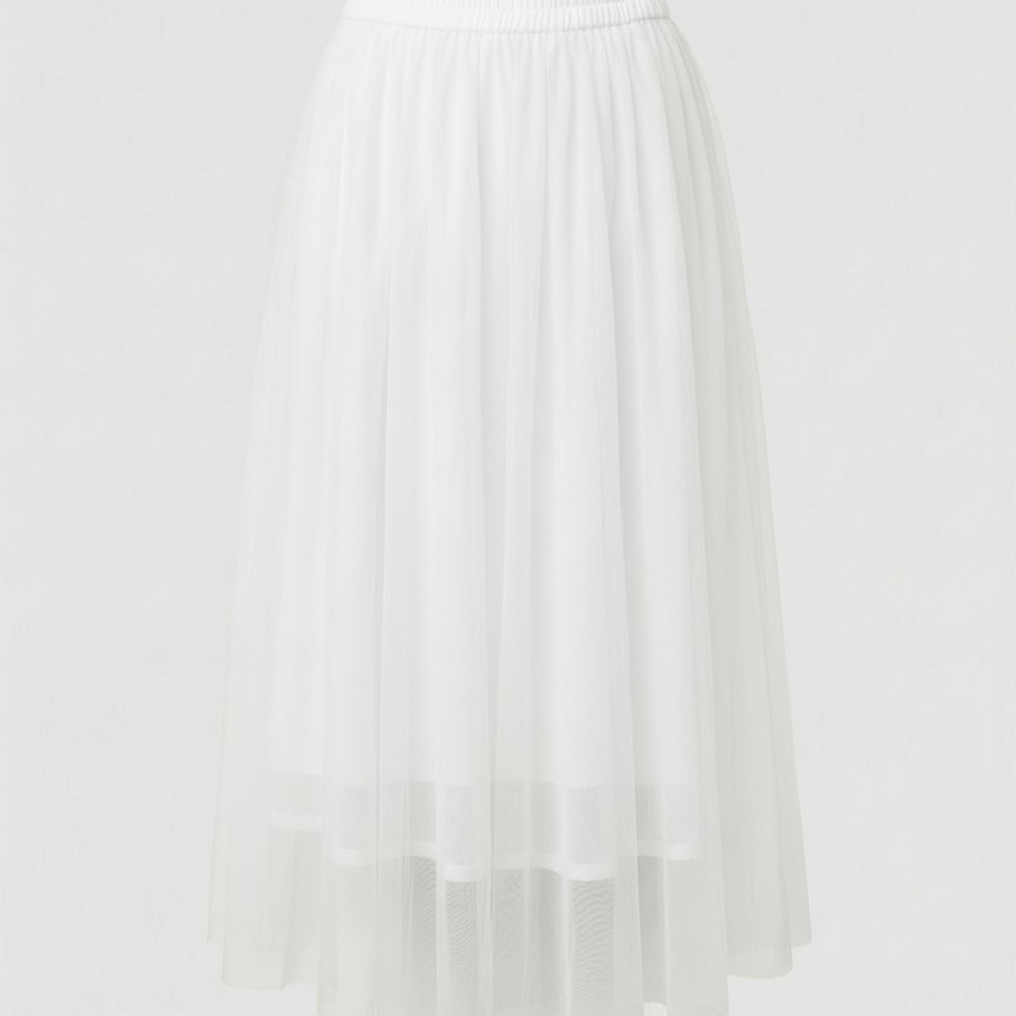 Women's High Waisted Midi Skirt - Soft Layered Tulle Style