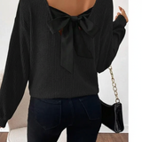 Amysaint | Women's Casual Loose Fit T-Shirt Back Bow Design
