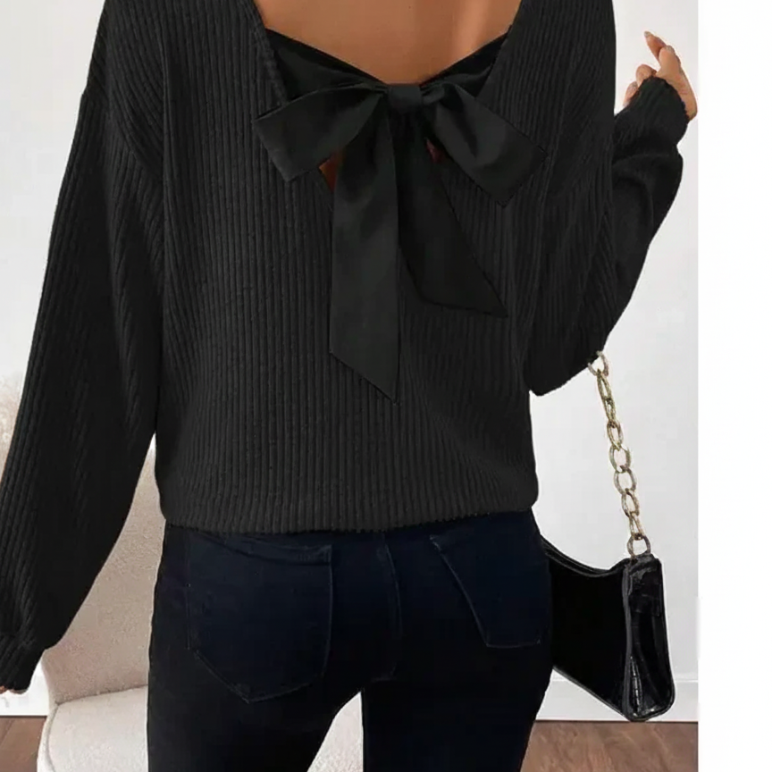 Amysaint | Women's Casual Loose Fit T-Shirt Back Bow Design