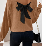 Amysaint | Women's Casual Loose Fit T-Shirt Back Bow Design