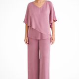 Serena | Women's Sleeve Top and Wide Leg Trousers Two Piece Set