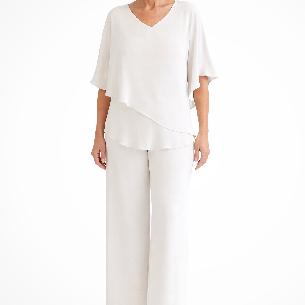 Serena | Women's Sleeve Top and Wide Leg Trousers Two Piece Set
