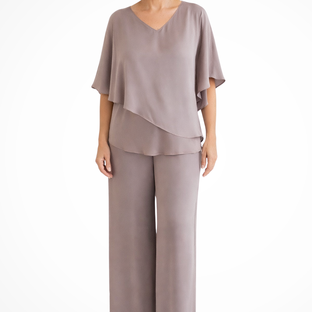 Serena | Women's Sleeve Top and Wide Leg Trousers Two Piece Set