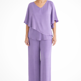 Serena | Women's Sleeve Top and Wide Leg Trousers Two Piece Set