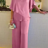 Serena | Women's Sleeve Top and Wide Leg Trousers Two Piece Set