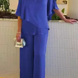 Serena | Women's Sleeve Top and Wide Leg Trousers Two Piece Set