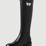 Elegant Knee-High Riding Boots with Side Buckle Detail